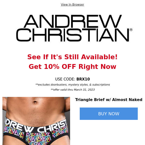 Your Item Is Running Low - Andrew Christian