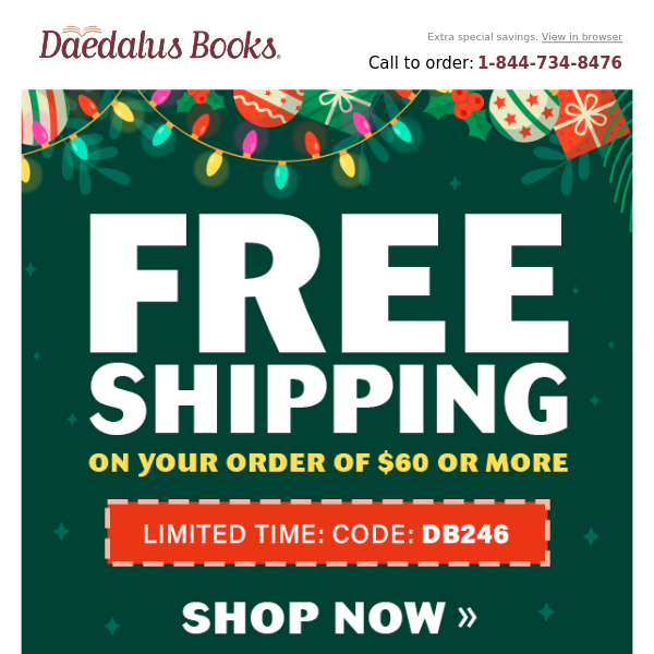 Don't Miss FREE Shipping!