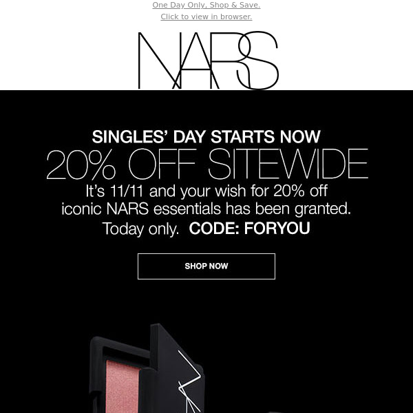 20% Off Sitewide for Singles’ Day