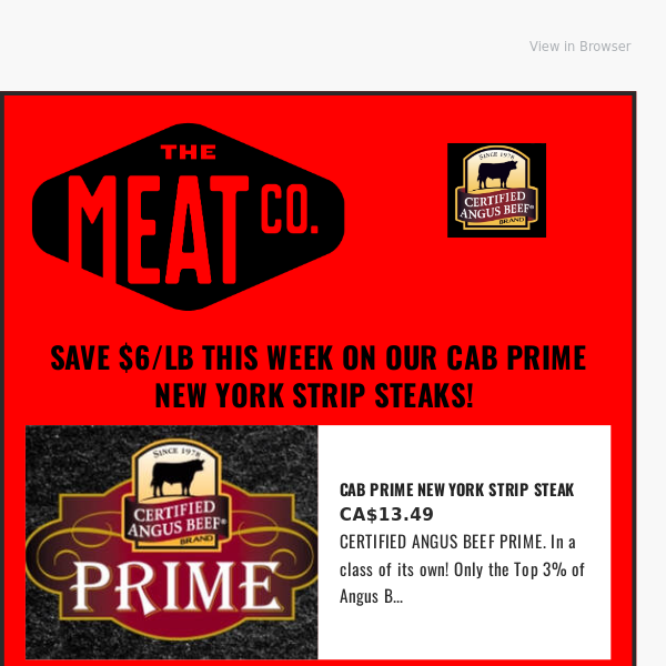 Save $6/lb New York Strip Steaks