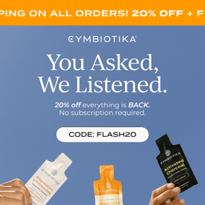 20% off EXACTLY what your body needs 🔥