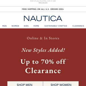 Shop up to 70% off Clearance