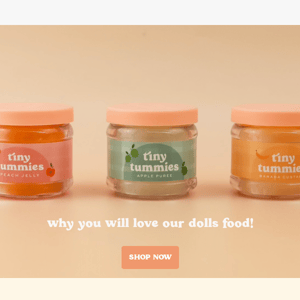 Introducing tiny tummies - the perfect dolls food jars!