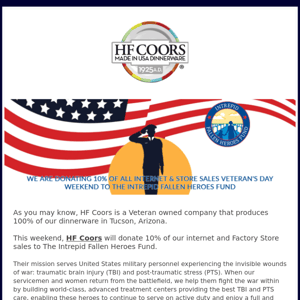HF Coors , Veterans Day Sale & Mimbreno Offer