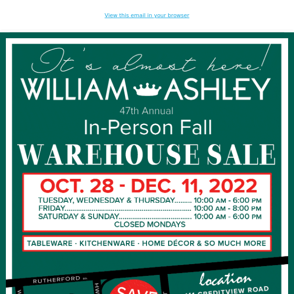 📢It's Almost HERE! Our In-Person Fall Warehouse Sale Starts This Friday, Oct. 28!!