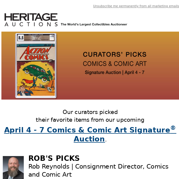 Curators' Picks from the Comics and Comic Art Auction