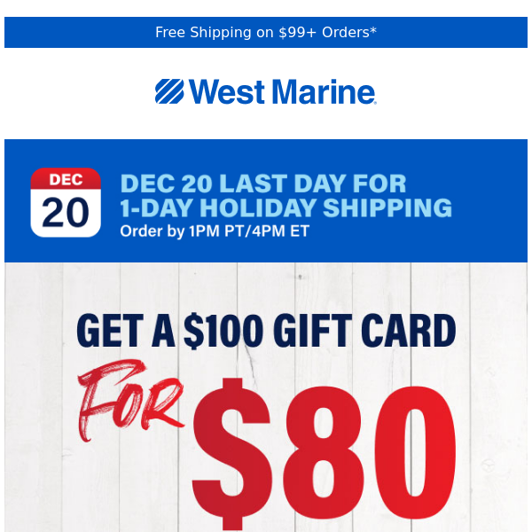 Want more for your money? Get a $100 gift card for $80!