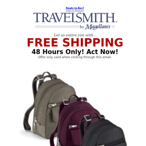 Free Shipping - 48 Hours ONLY!