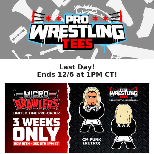 CM Punk Retro Micro Brawler - Last Day to Order! - Pro Wrestling Tees