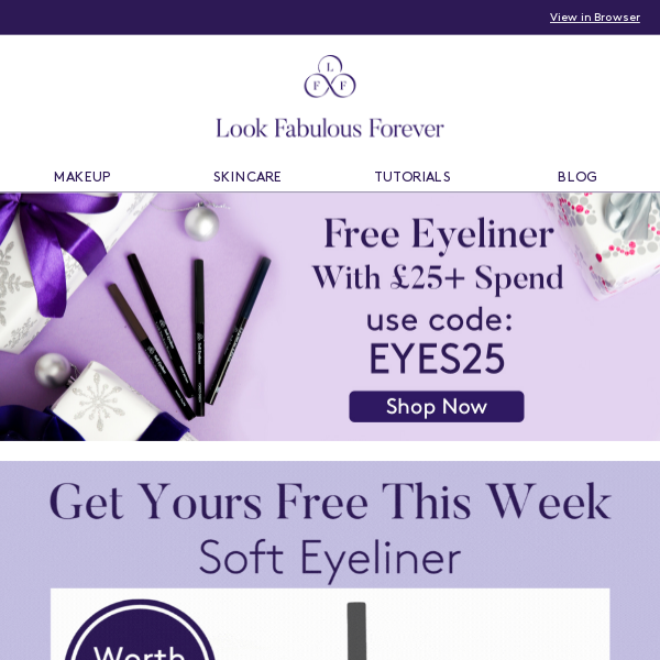 Look Fabulous Forever, Get Your Free Eyeliner