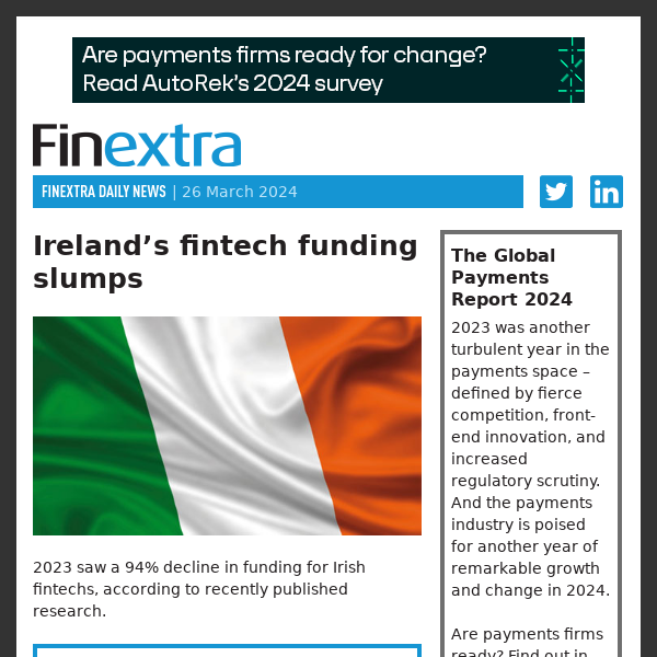 Finextra Daily News: 26 March 2024