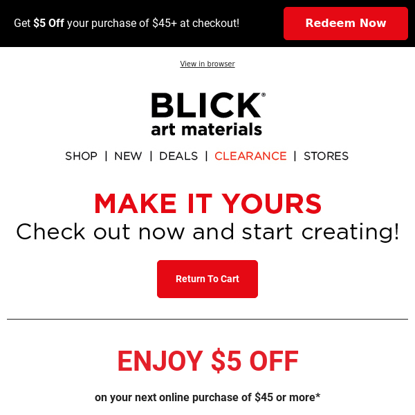 Online Promo Offer  BLICK Art Materials
