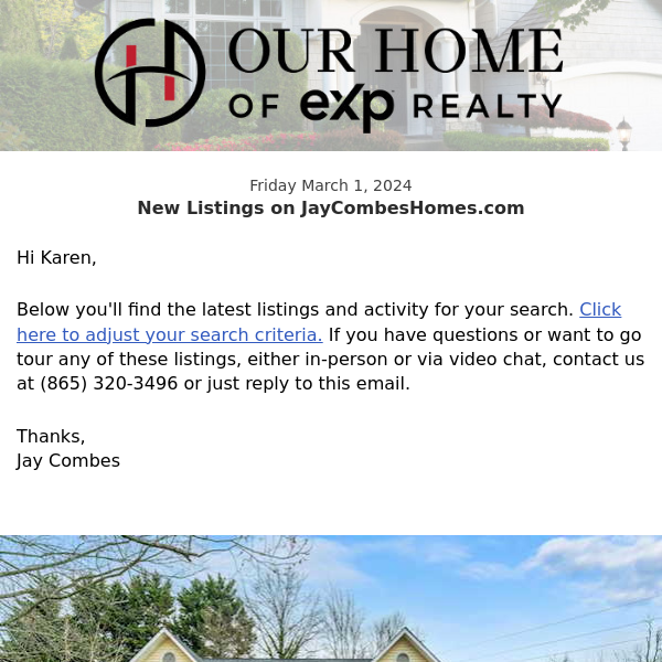 New Property Listings on JayCombesHomes.com