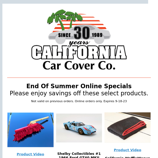 End of Summer Online Specials