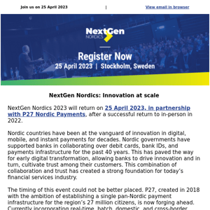 NextGen Nordics 2023 - Register Now!