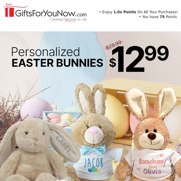 🐰$12.99 Personalized Easter Bunnies | Save Over 50%