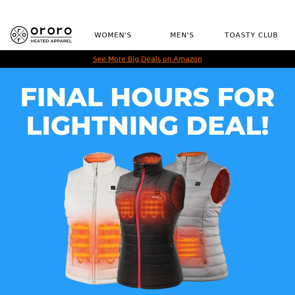 2 Hours Left for $50 OFF Heated Vest!