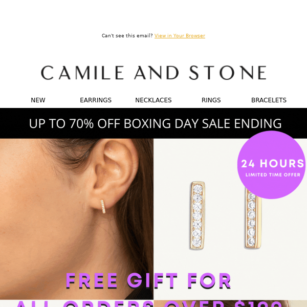 Hey, Your free $99 Earrings + Necklace 🎁