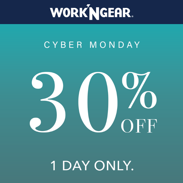 Cyber Monday = 30% OFF