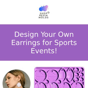 New! Earring Resin Jewlery Mold For Sports!