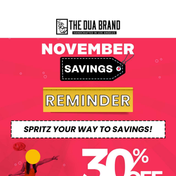 🔔 Reminder: 30% Off in November Savings - Don't Let It Slip Away! 🍁