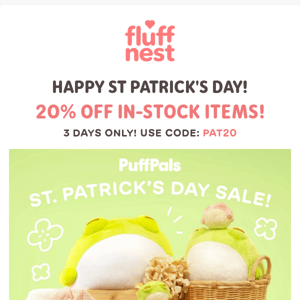 🌟 20% OFF FOR THREE DAYS! 🌈🍀