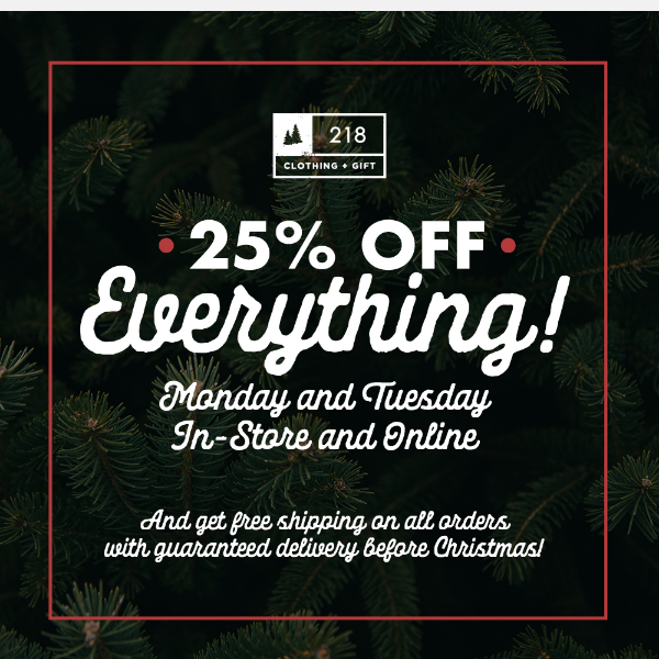 Day #12: 25% OFF Everything 🎁