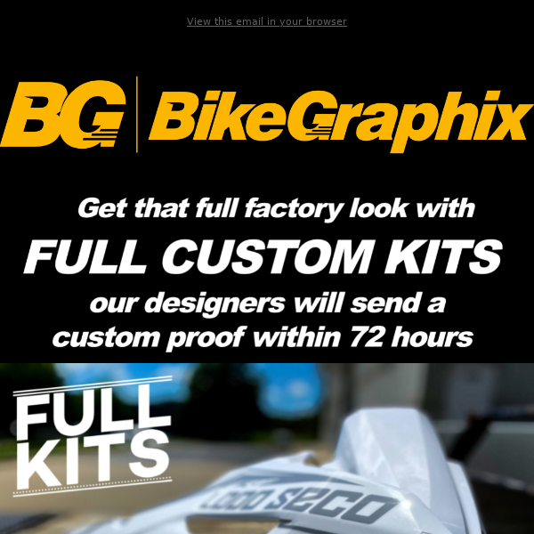 Full Custom MX Graphic Kits / Proofs in 2-3 Days!