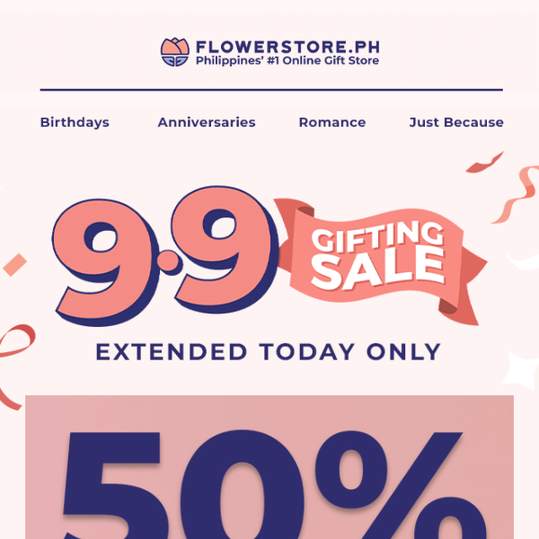 Good news! 9.9 Gifting Sale is EXTENDED! 🥳