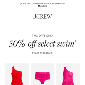 (Swim)suit yourself: 50% off is on!