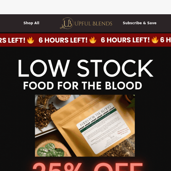 LOW STOCK: Food for the Blood!