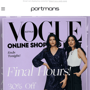 Final Hours To Shop 30% Off All Full Price With VOSN, Don't Miss This!