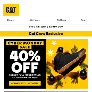 📢 Exclusive Cyber Monday Deal - 40% off