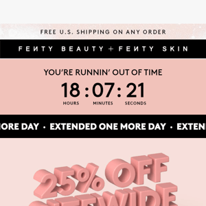 JK, the party ain’t over yet—1 more day for 25% off 🥳