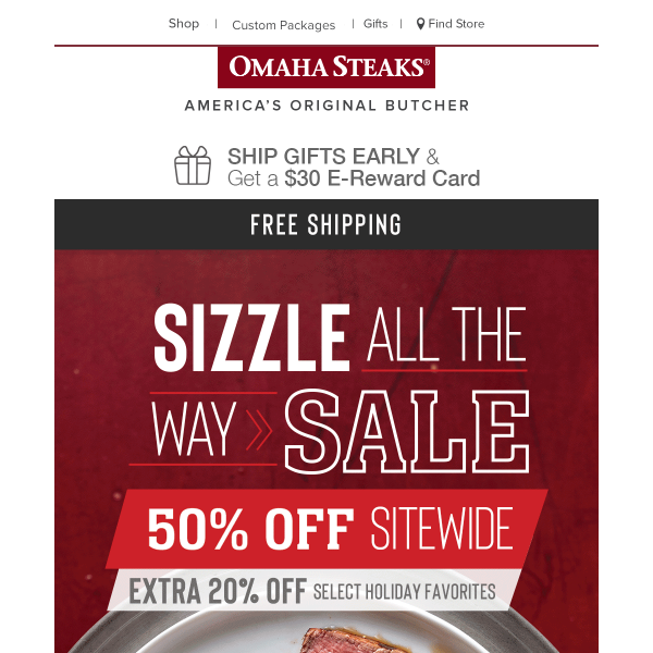 🎅 Santa came early: 50% off + extra 20% off favorites! - Omaha Steaks