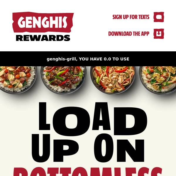 Hey Genghis Grill! Have you gone bottomless yet?👀😉😁