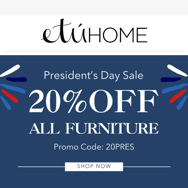 Only Two Days Left: Enjoy 20% Off All Furniture!