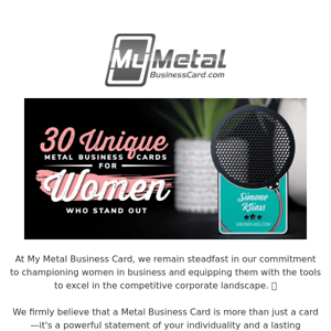 Shattering Expectations: Unique Metal Business Cards for Women!