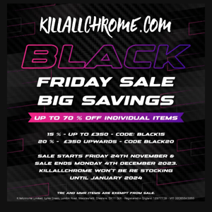 Black Friday Is HERE!! - KillAllChrome