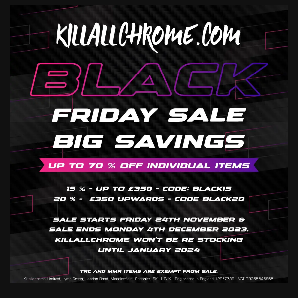 Black Friday Is HERE!! - KillAllChrome