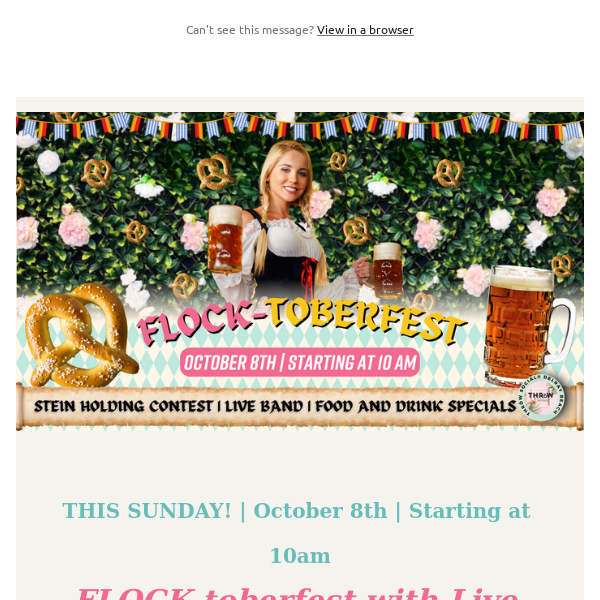 🍻 Flock-toberfest at Throw Social This Sunday! Live Band, Food & Games 🎉