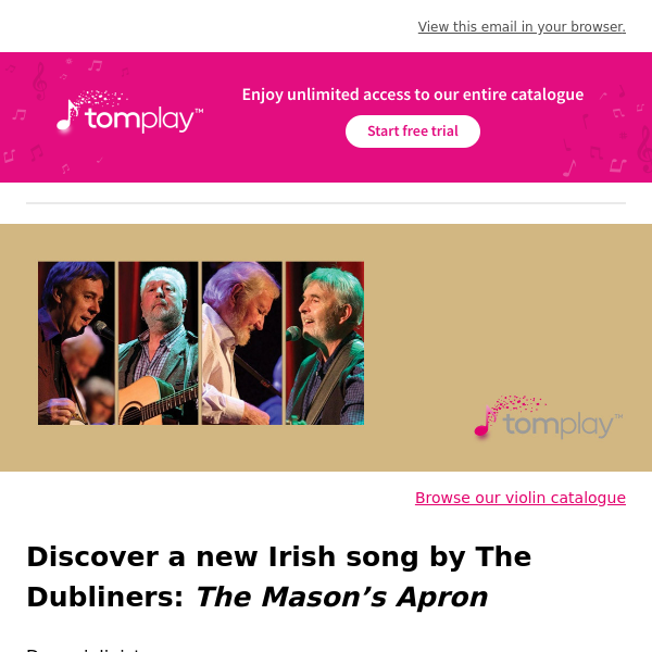 🎻 New sheet music: Play an Irish song by the Dubliners