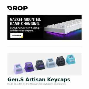 Gen.S Artisan Keycaps, Retro PC GaN Fast Charger, Drop + Zambumon MT3 Serika R2 Keycap Set and more...