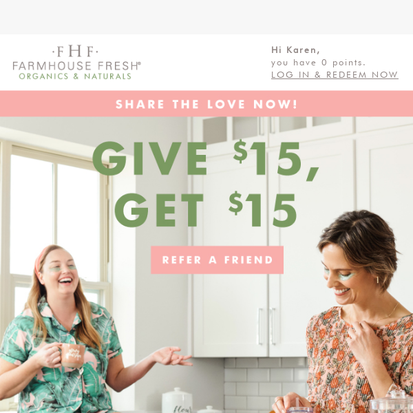 Share the Love: get $15 OFF!