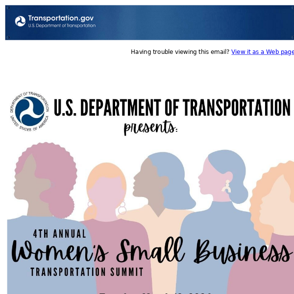 AGENDA ANNOUNCED: U.S. Department of Transportation's 4th Annual Women's Small Business Transportation Summit