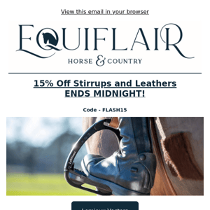 15% Off Stirrups and Leathers - Last Chance