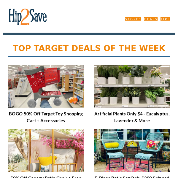 BOGO 50% Off Toys, Books, & Games | $4 Artificial Plants | 5-Piece Patio Set Just $200 Shipped | $4 Kids Clothes & $5.60 Swimwear