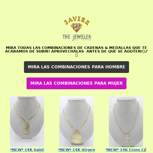 Javier The Jeweler NYC, LLEGARON NUEVAS COMBINACIONES A JAVIER THE JEWELER 🤩