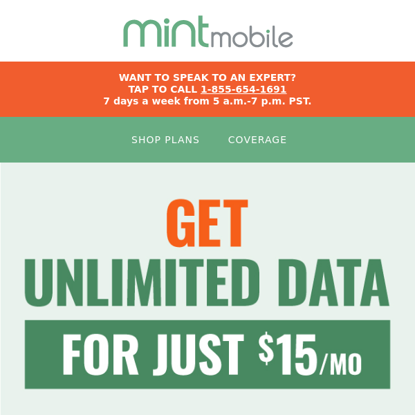 Unlimited for only $15/mo