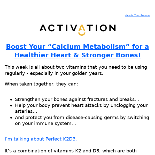 2 Vitamins For a Healthier Heart & Stronger Bones